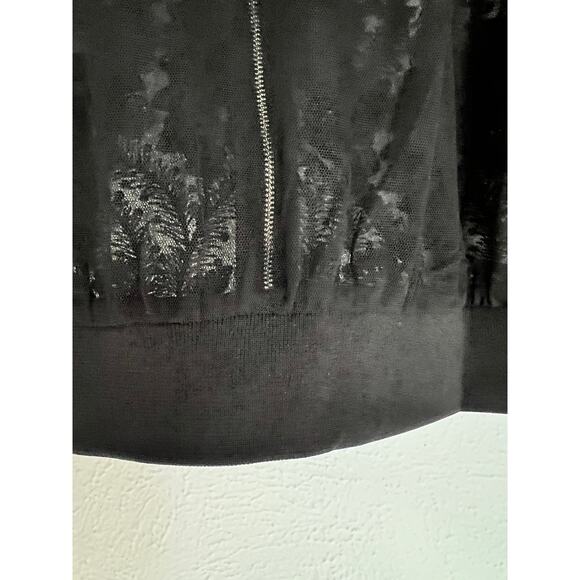 Endless Rose Embroidered Sheer Black Floral Bomber Jacket Small NWT - Picture 7 of 8